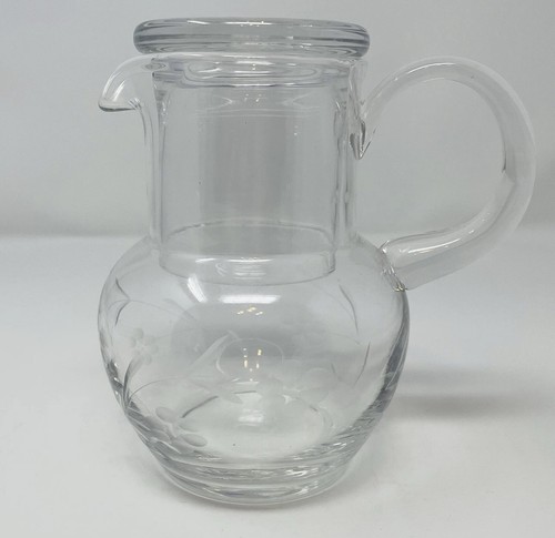 Vintage floral etched glass - vintage,