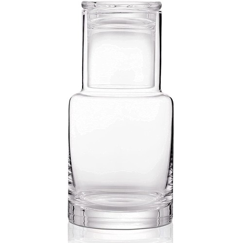 Bedside carafe and glass - and,