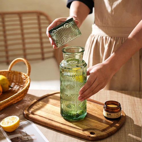 Bedside water carafe - water, glass