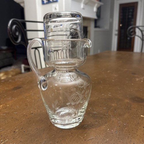 Clear etched tumble bedside - etched,