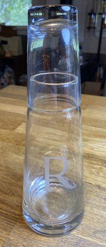 Etched bedside water carafe - r,