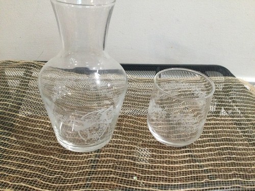 Vtg bedside water carafe - water, glass