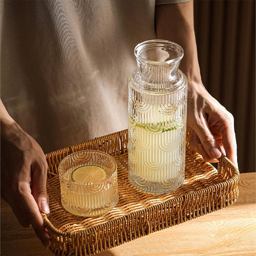 Glass water carafe - with, cup