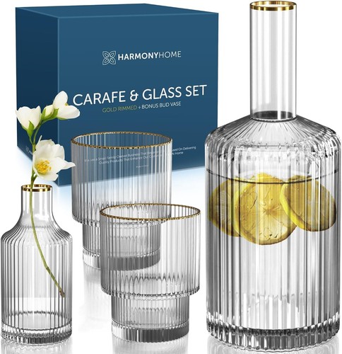 Bedside water carafe set 4 - water,